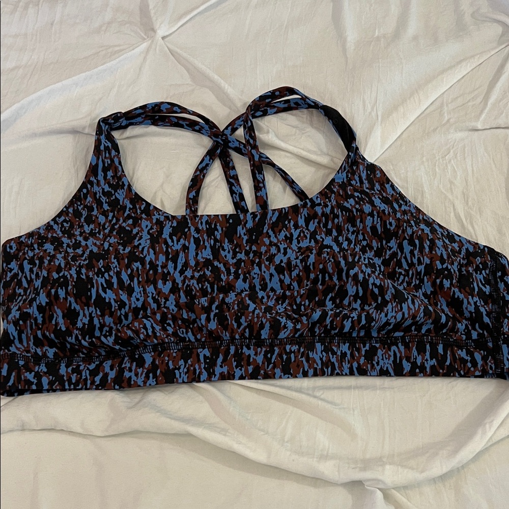 lululemon athletica Blue and Brown Patterned Energy Bra